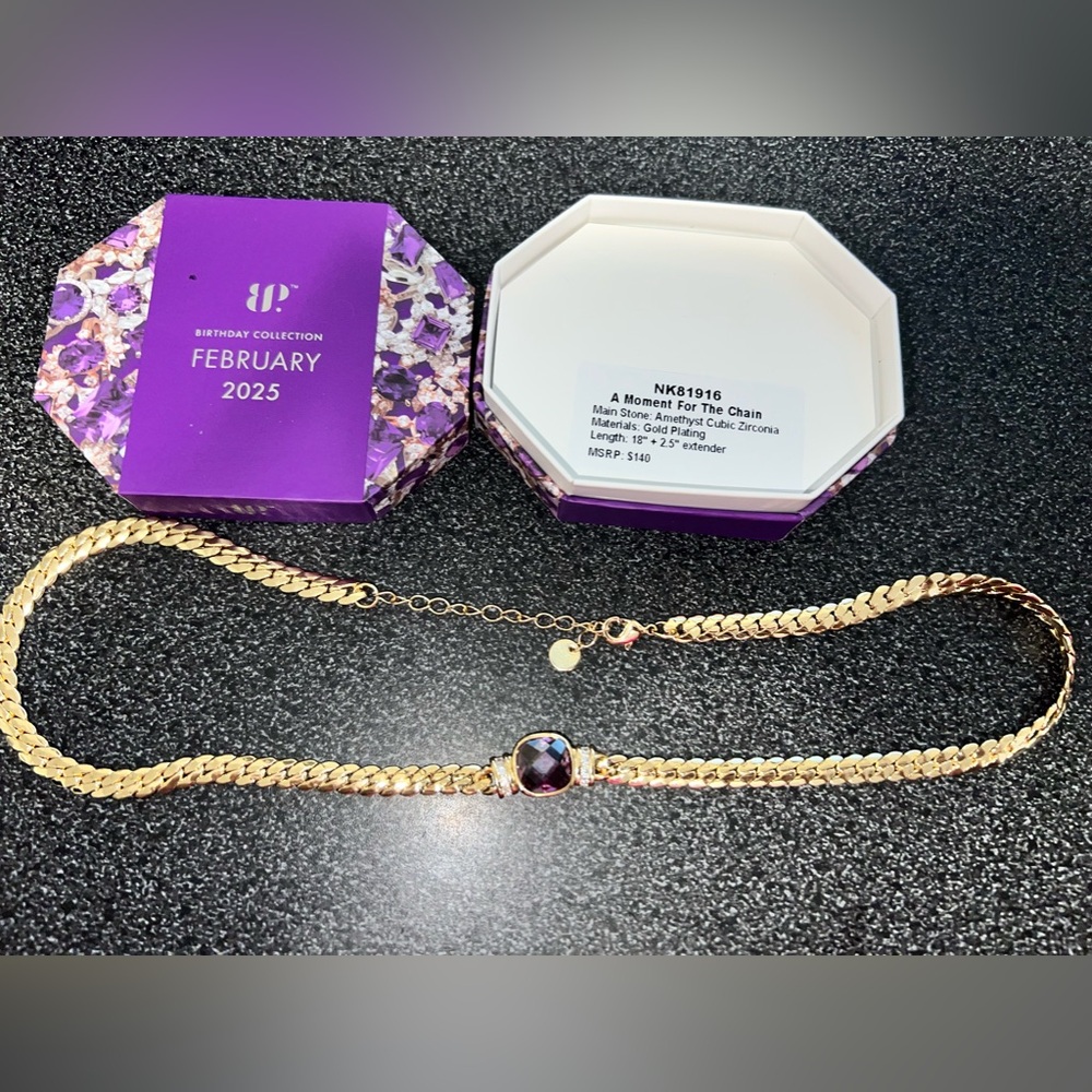 A Moment For The Chain Ring Bomb Party February Bday Necklace Gold Plating